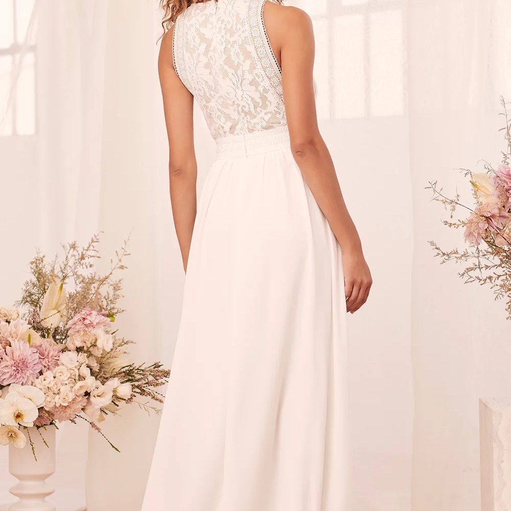 Forever and Always White Lace Maxi Dress - Picture 10 of 16